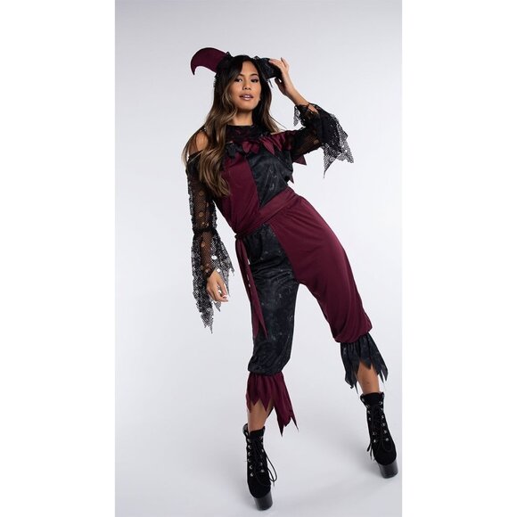 NEW Psycho Jester Costume Womens SZ Medium Halloween Cosplay MSRP $45 - Picture 1 of 3